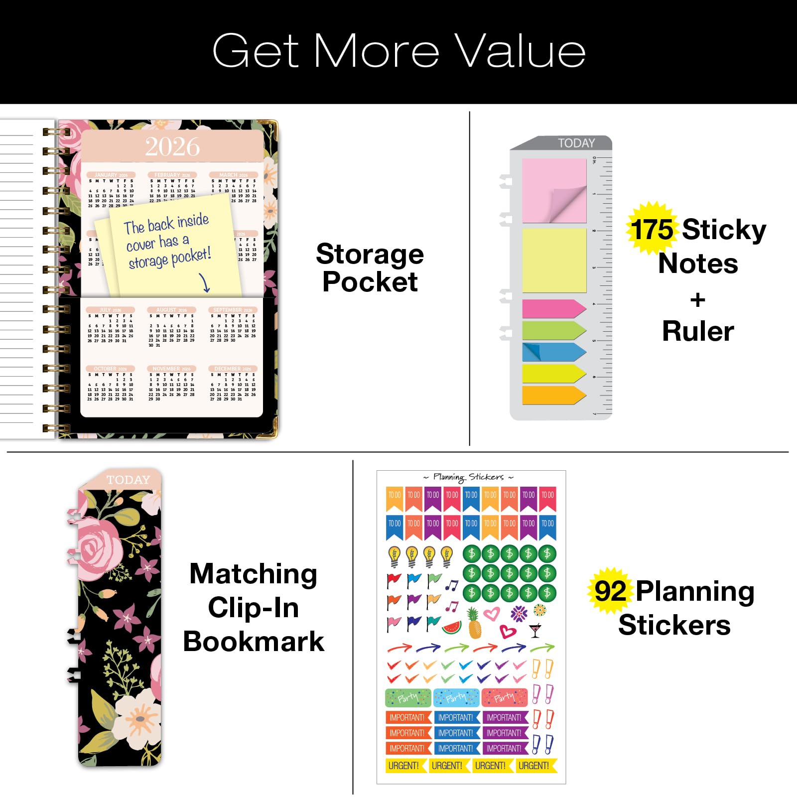 Agenda Tapa Dura 2025 14 Meses Agenda 2025 Tapa Dura 8.5x11 Pulgadas -  Organizador Mensual Y Semanal De 14 Meses Con Accesorios Incluidos  Planificador 14 Meses 2025, image size:1600x1600