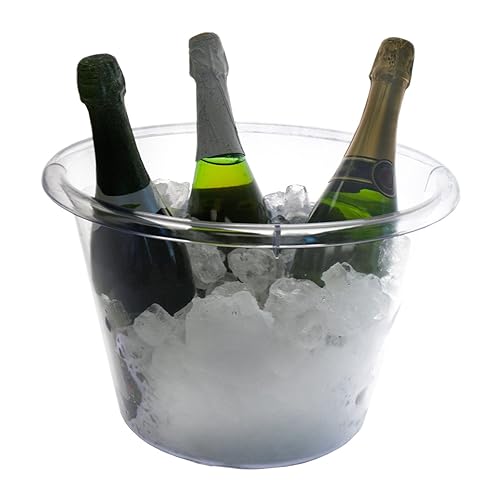 Miniatura 2 de Party Essentials N12321 Cubo de hielo extragrande de plástico, capacidad de 10 cuartos de galón, transparente (caja de 3)