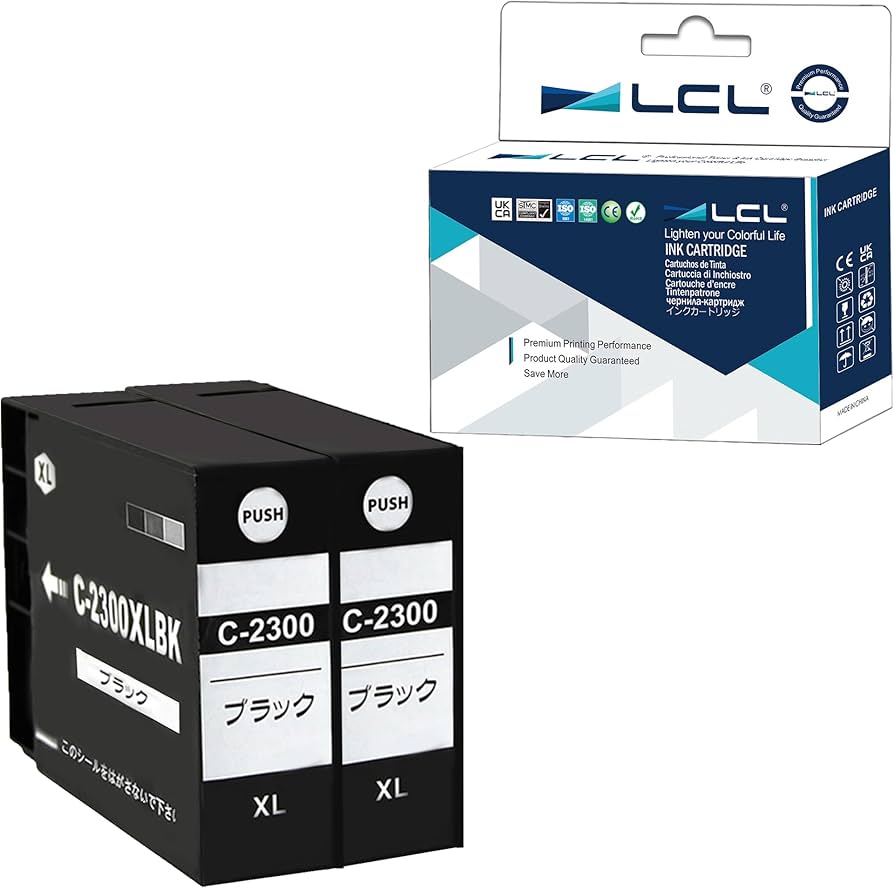 Amazon.co.jp: LCL Canon用 キャノン用 PGI-2300XL PGI-2300XLBK 顔料