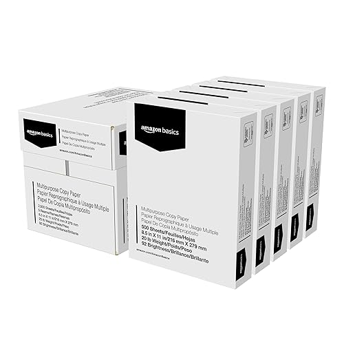 Amazon Basics Multipurpose Copy Printer Paper, 20 lb, 8.5 x