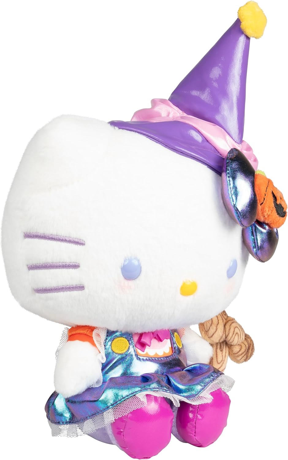 Jazwares Hello Kitty and Friends, 8-Inch Hello Kitty Halloween Plush Wearing a Witch Costume - Officially Licensed Sanrio Product from Ages 6+