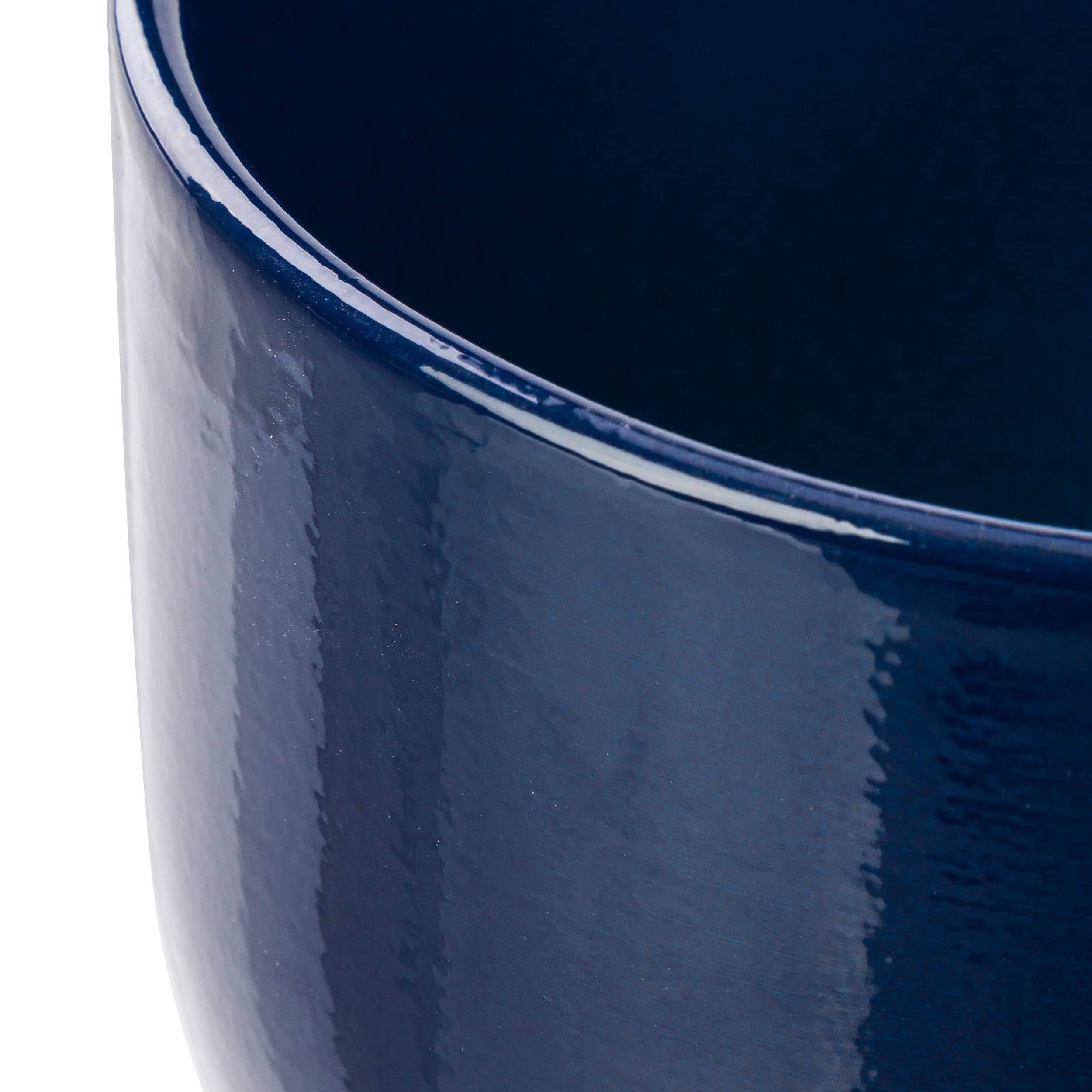 botle Keramiktopf Pflanztopf Blumenchale Übertopf Pflanzkübel handbemalt D 250 mm Navy blau Keramik inkl. Untersetzer Wasserablaufloch