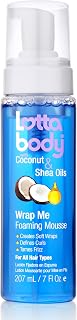 Lottabody Coconut & Shea Wrap Me Foaming Curl Mousse for Curly Hair - Anti-Frizz, Defines Curls, Soft Wraps 7oz