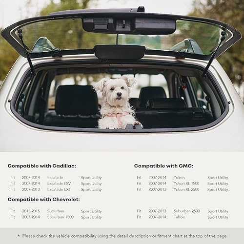 Miniatura 2 de Juego de 2 soportes de elevación de ventana trasera, amortiguadores de gas de repuesto para Chevrolet Suburban 1500 2500 Tahoe Cadillac Escalade GMC