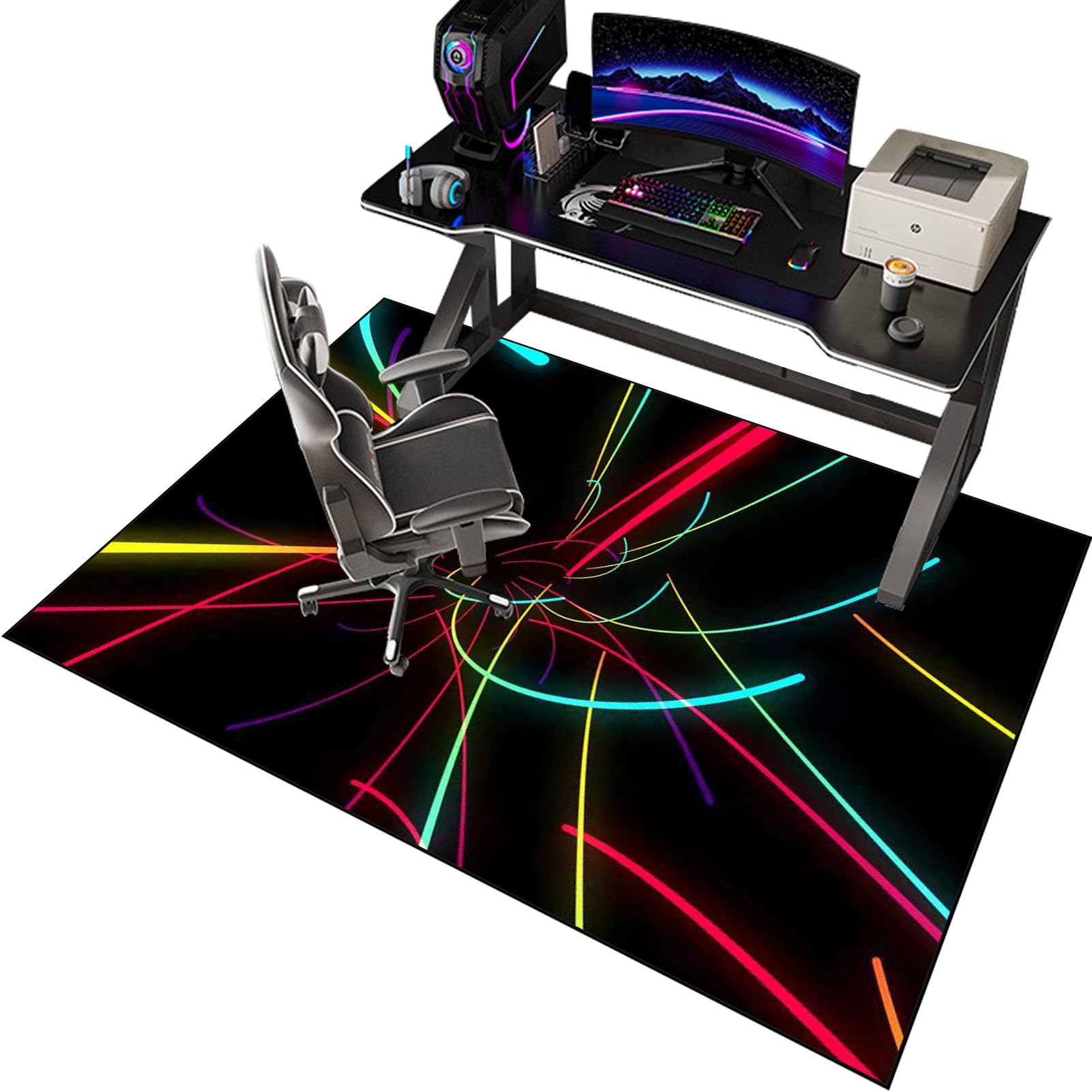 EYKWKB Office Gaming Chair Mat for Carpet Hard-Floor Chair Mats Computer Chair Mat for Hardwood Floor Carpet Protector Mat Non Slip Gaming Rug Desk Chair Mat 160 x 180 cm