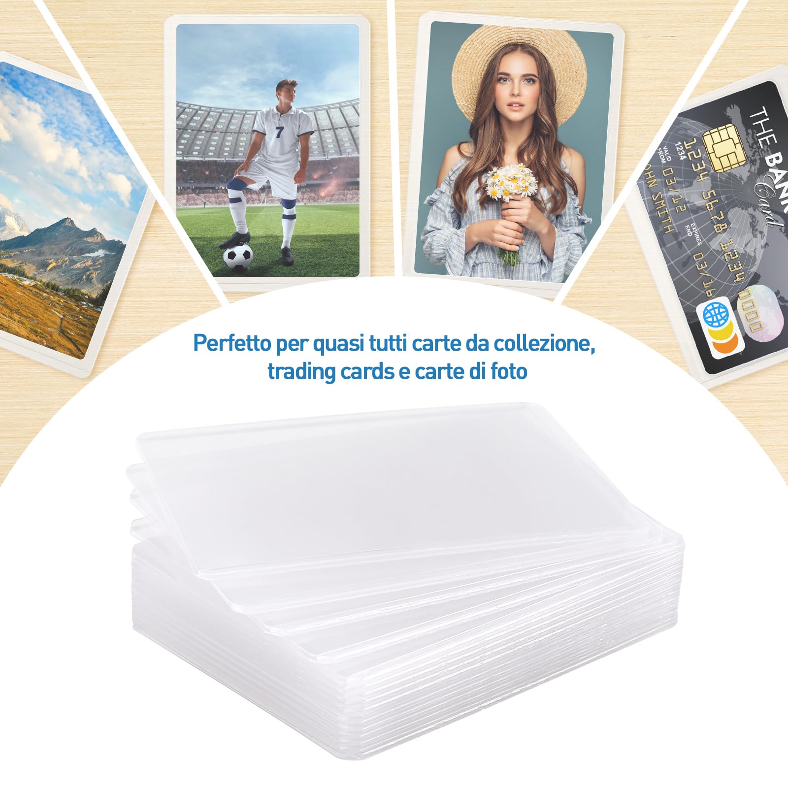 LEMESO Toploader per Carte, Top Loader 15 pz per Protezione Carta Porta Carte da Collezione, Photocards Kpop, per Esposizione, Trading di Carta