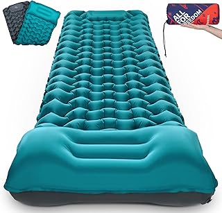 AKSOUL Camping Sleeping Pad with Pillow: Extra Thick 3.9 inch Ultralight Self Inflating Air Mat, Compact Lightweight Insul...