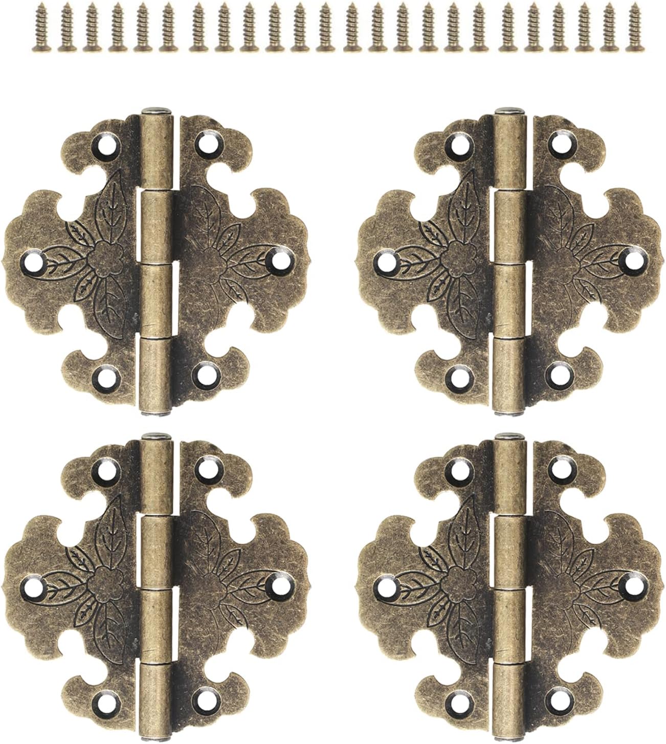 4pcs Decorative Hinge Folding Butt Hinges Pure Brass Hinges Mini