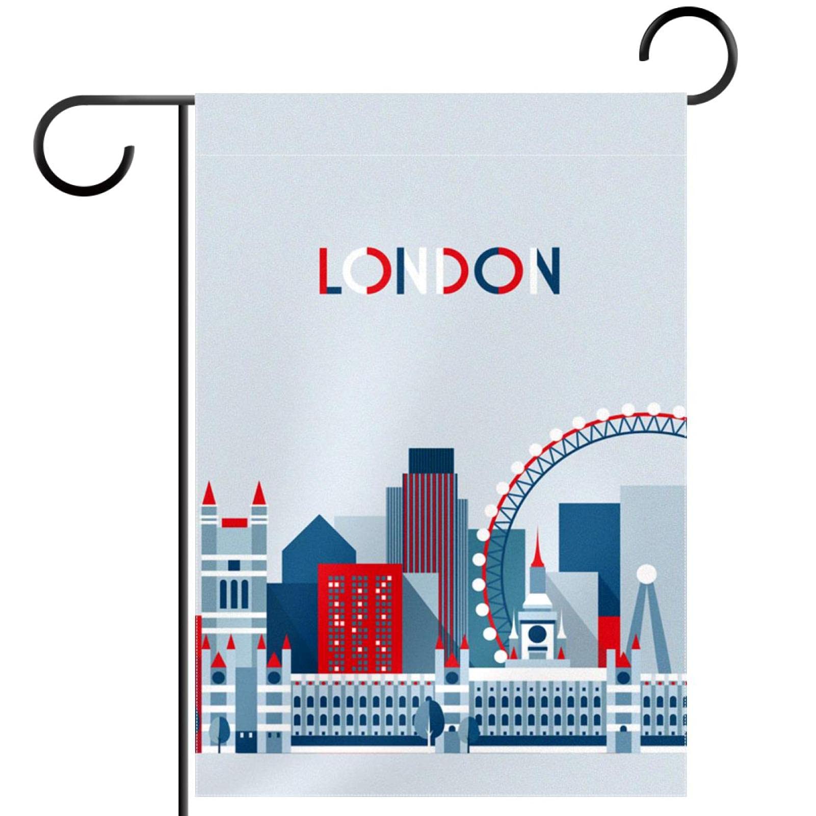 Drapeau de jardin Londres en polyester pongé double face de 30x45 cm - 7
