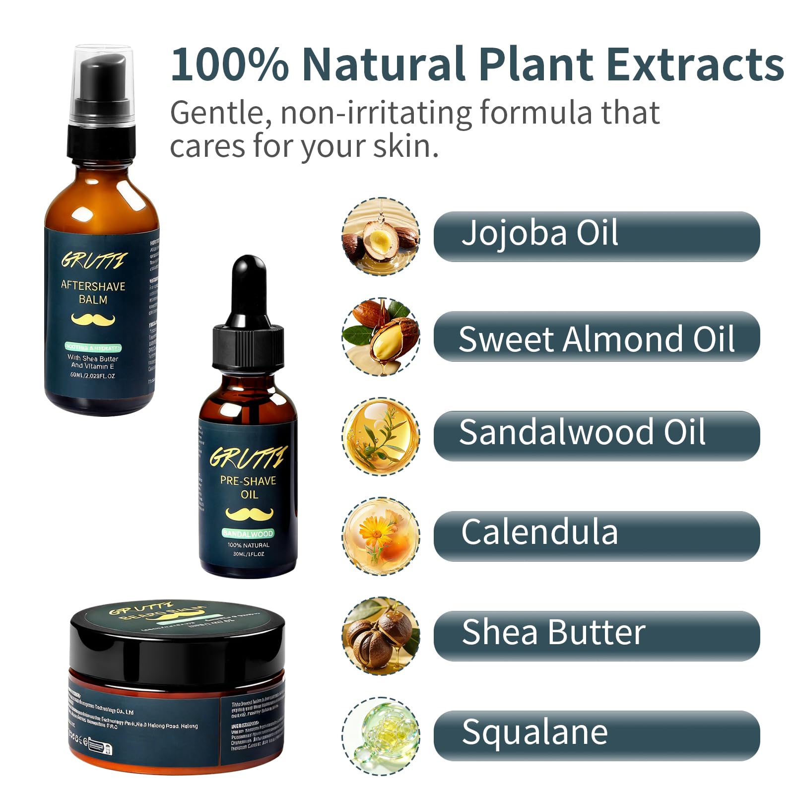 Kit de cuidado de barba para hombre con Aceite previo al afeitado, bálsamo de barba, crema después del afeitado, cepillo de barba, peine, tijeras, peine estilizador, bufanda y bolsa de almacenamiento