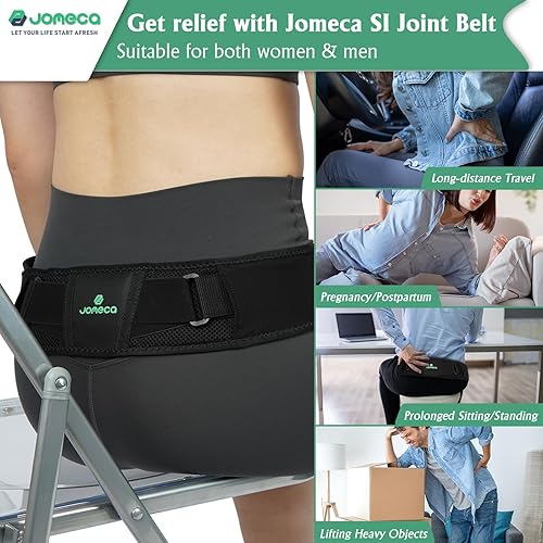 Miniatura 5 de Sacroiliac SI - Cinturón de cadera para articulaciones para mujeres y hombres, cinturón pélvico de compresión ajustable, soporte de cadera para