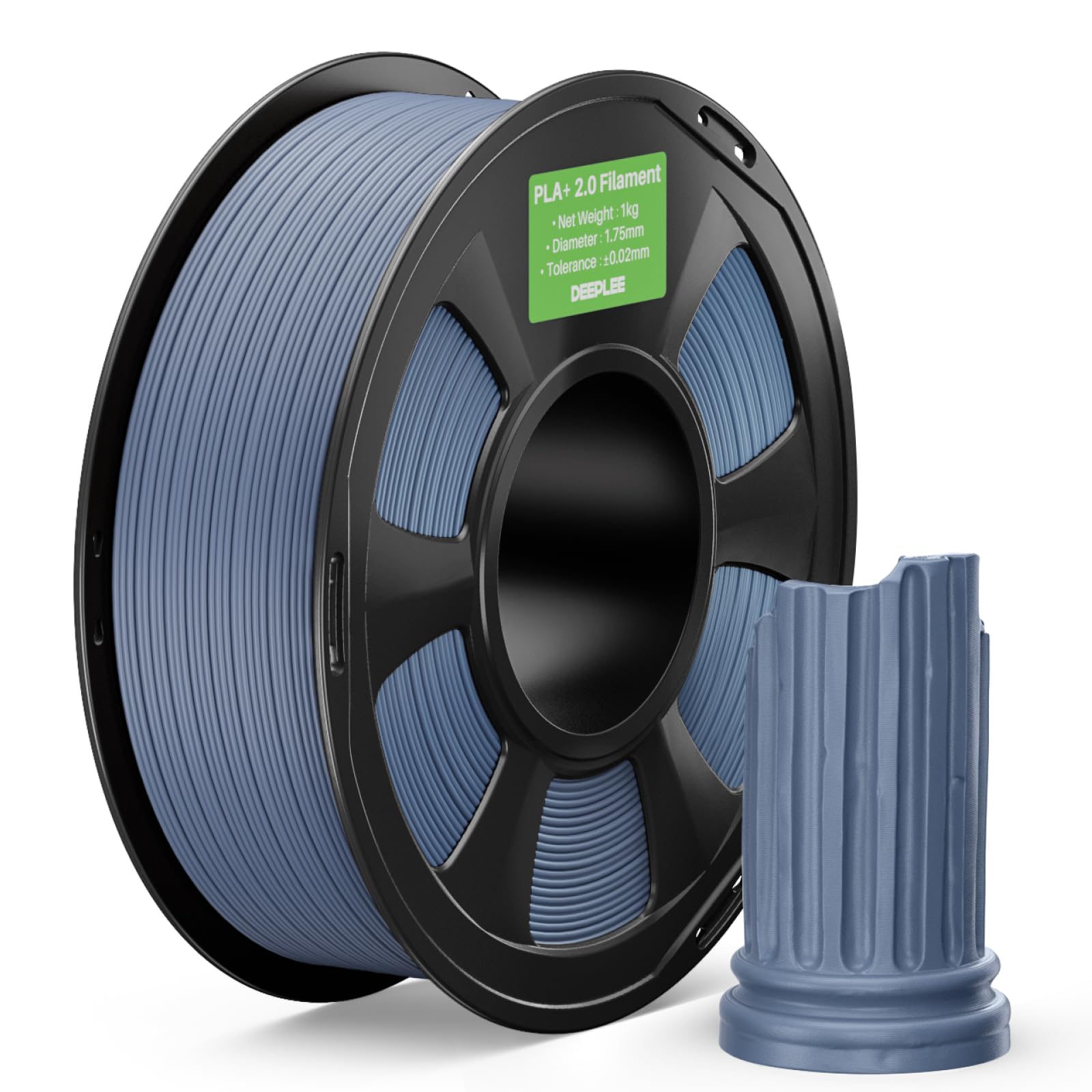 Filamento DEEPLEE PLA+ 2.0 blu-grigio 1KG, Materiale Aggiornato per Stampanti 3D PLA+ 1.75mm Compatibile con la Maggior Parte delle Stampanti FDM.