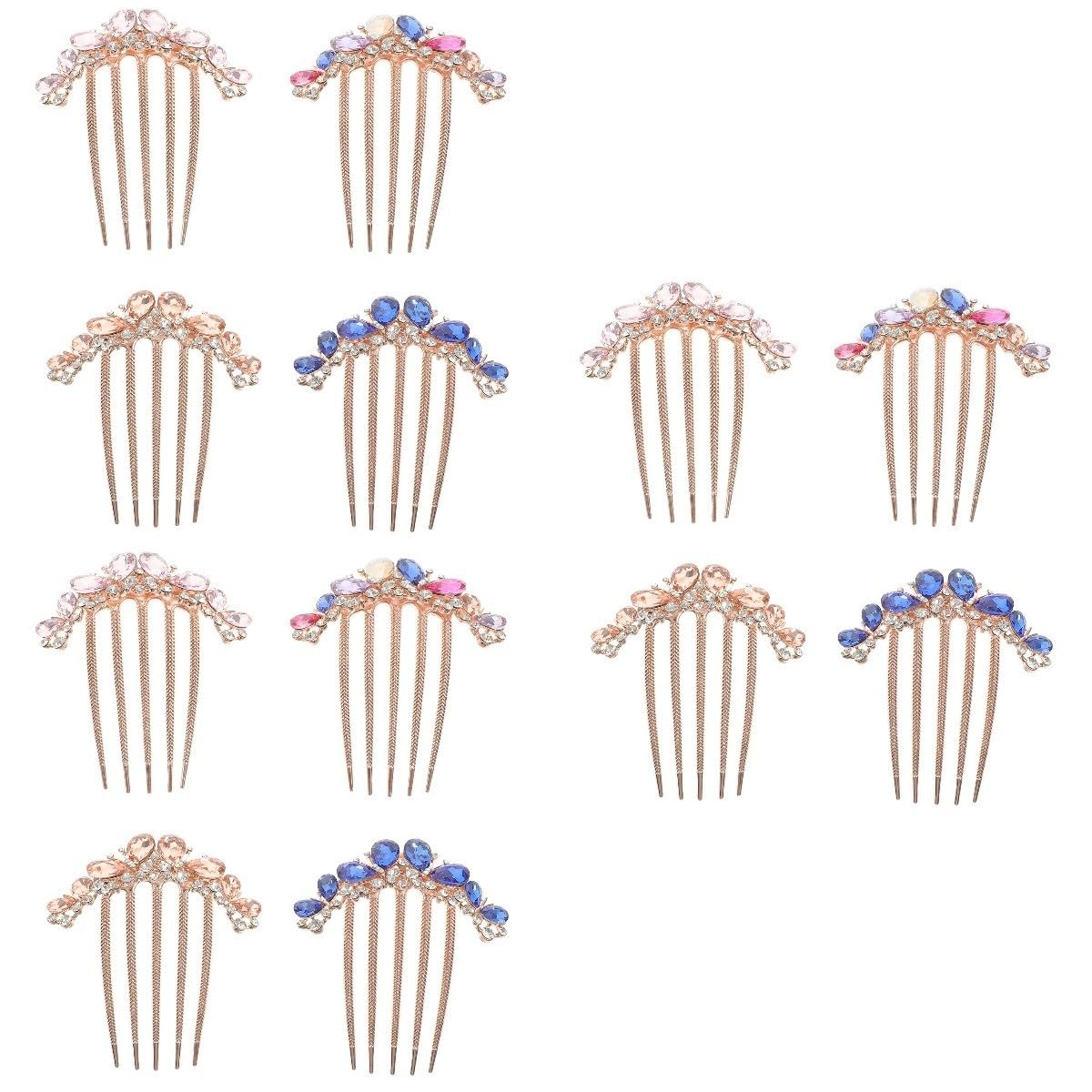 Healeved 12pièces Peigne à Cheveux Strass Accessoires Décoratifs Pour Femmes Peignes à Insérer Élégants Pour Occasions Spéciales Quotidien