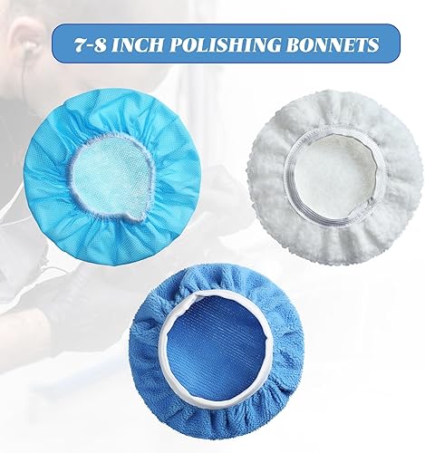 Miniatura 8 de Juego de 40 almohadillas de microfibra para pulir el coche, 8 de felpa, 8 no tejidas, para pulir (5-6 pulgadas)