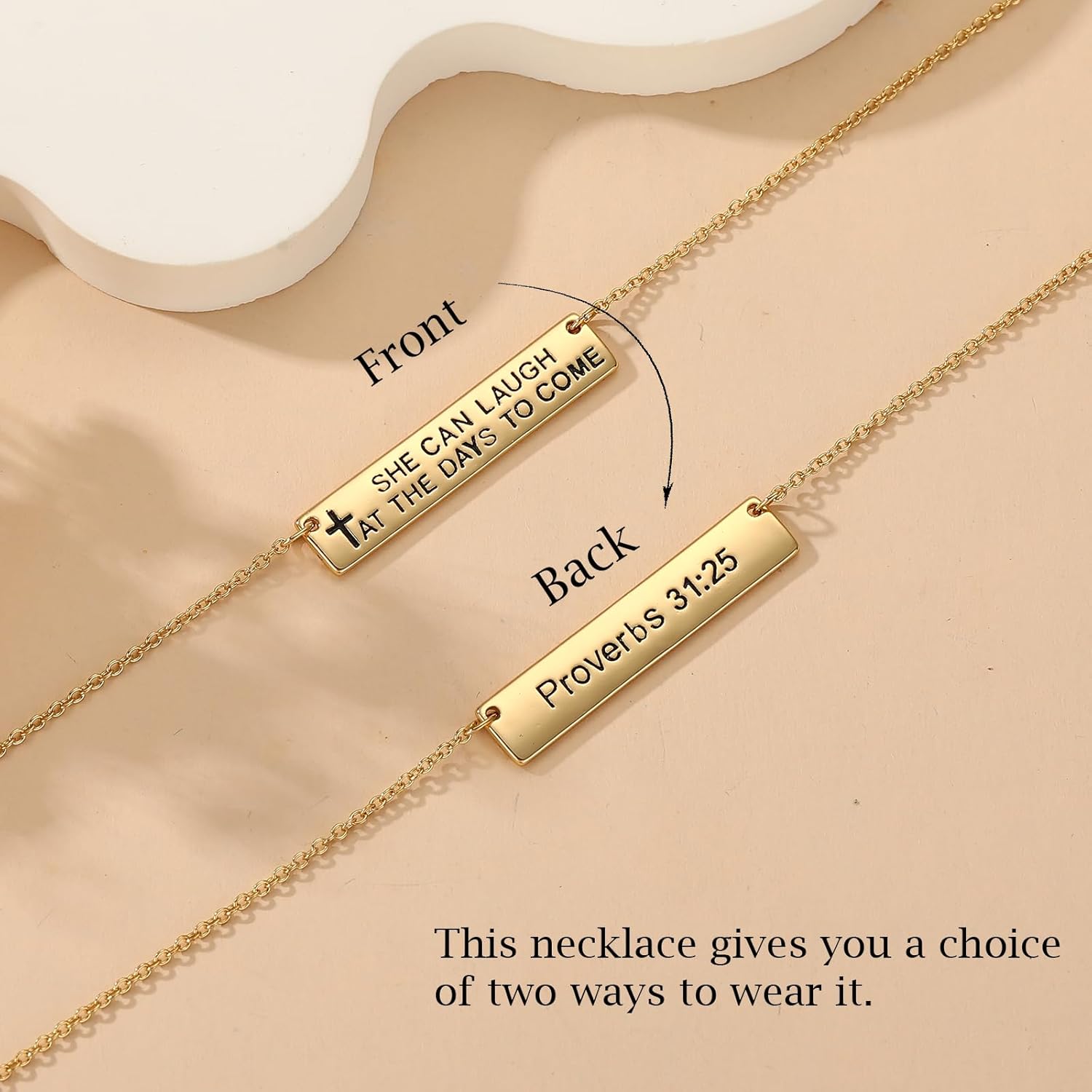 Layered Cross Bible Verse Necklaces,14K Gold Plated Christian Religious Confirmation Inspirational Jewelry Gifts - Image 4