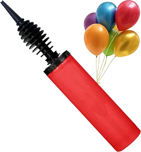 Miniatura 2 de Bomba de globos, inflador para globos, soplador de juguete, aluminio y confeti, bomba de aire manual de doble acción para globos.