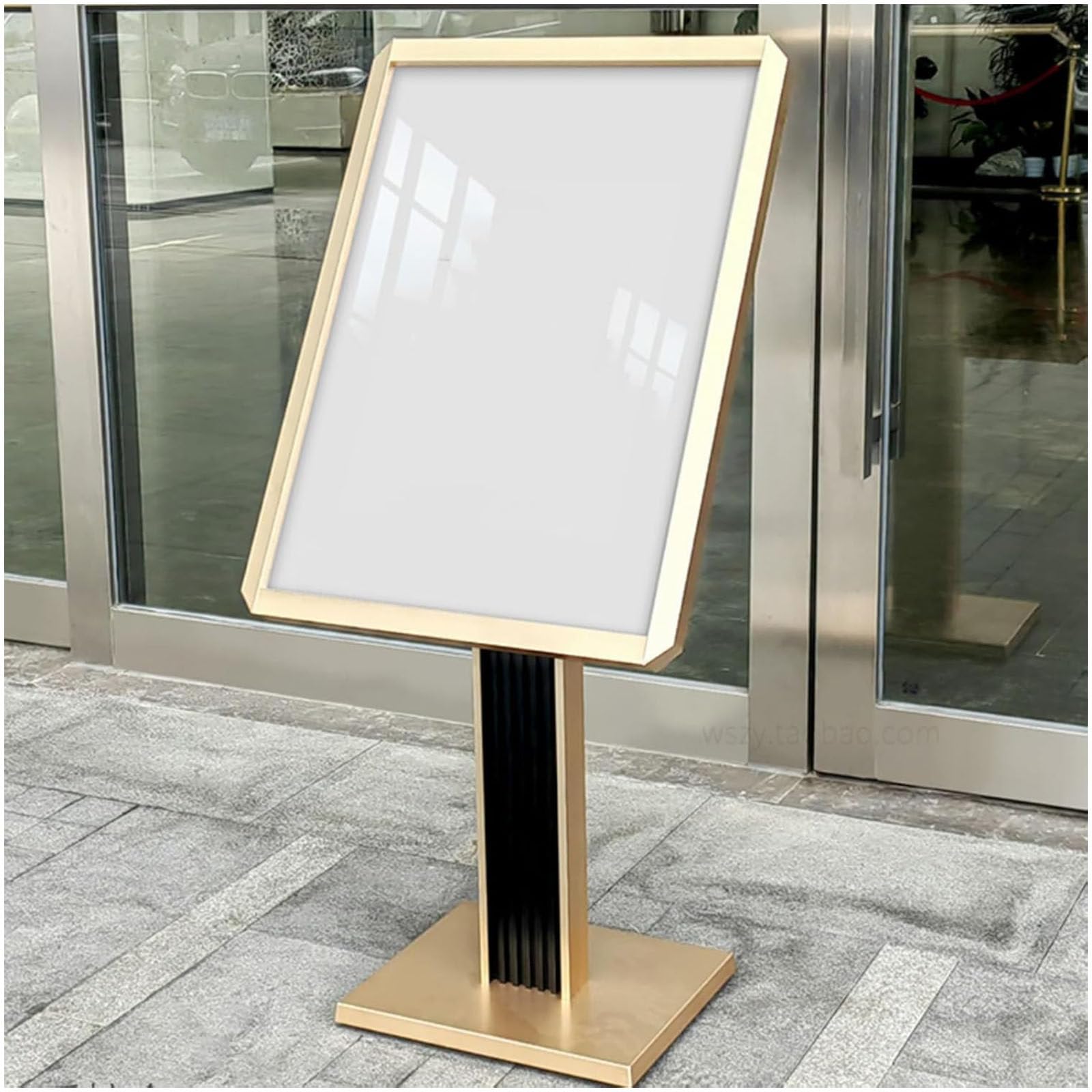 Soporte para Carteles de 50 x 70 cm, Resistente, Ajustable Vertical y Horizontalmente, para Centros Comerciales, Escuelas, Restaurantes, Tiendas y Oficinas Gold