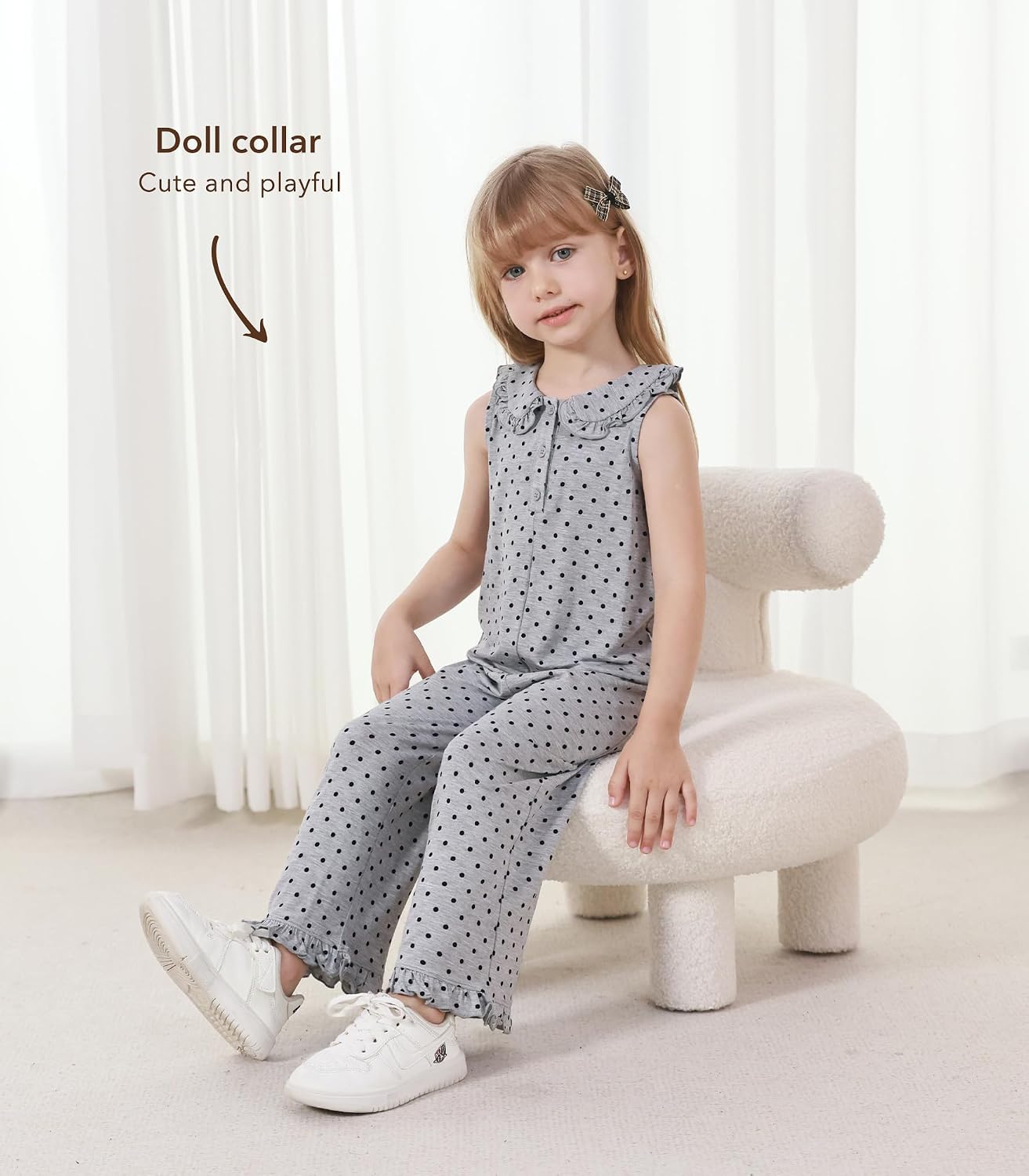 Toddler Girls Jumpsuits Sleeveless Long Pants Baby Girl Romper Wide Leg Summer Viscose from Bamboo Outfits
