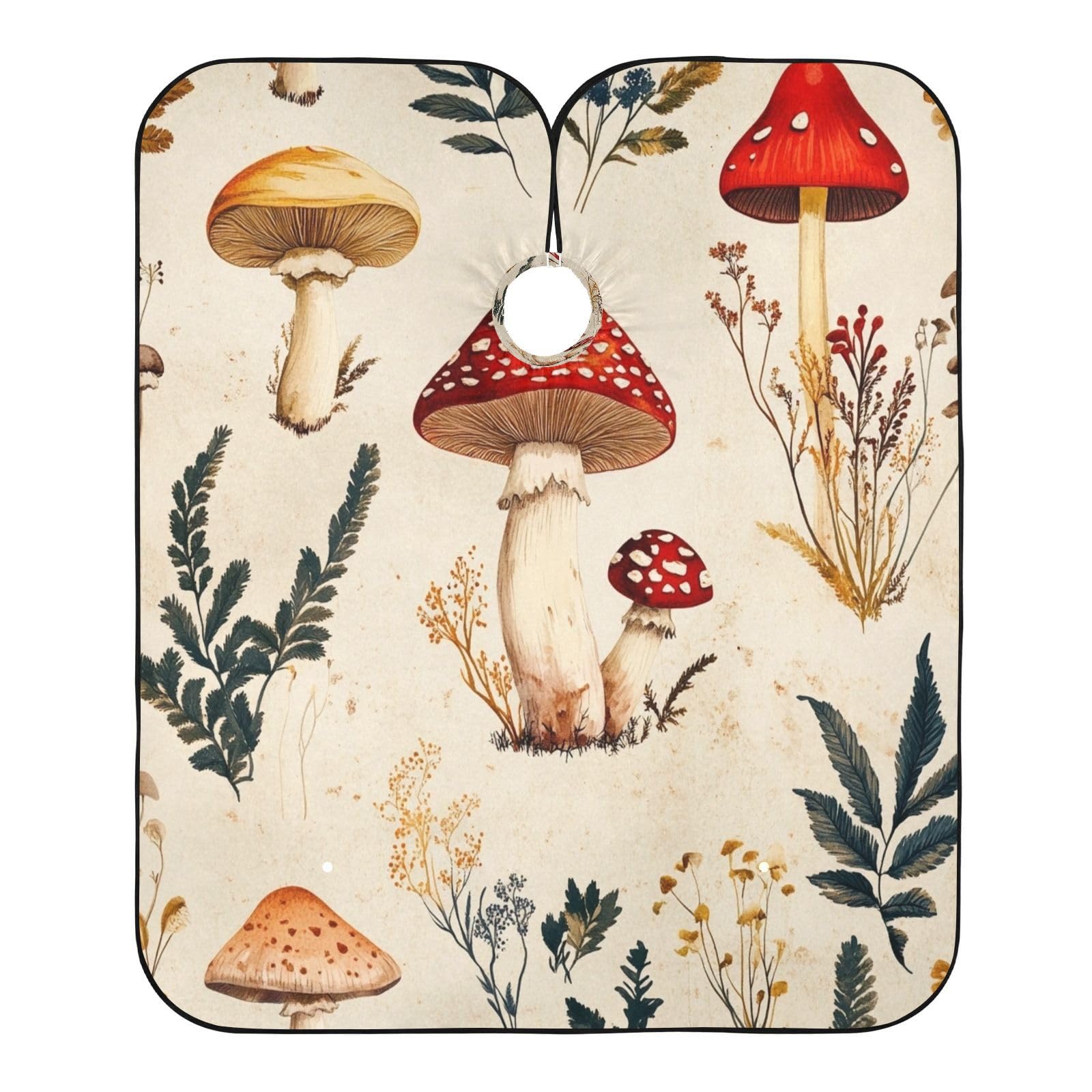 Kigai Mushroom Hair Cutting Cape for Men & Women Waterproof Barber Cape Professional Hairdressing Salon Styling Apron with Adjustable Closure Snap