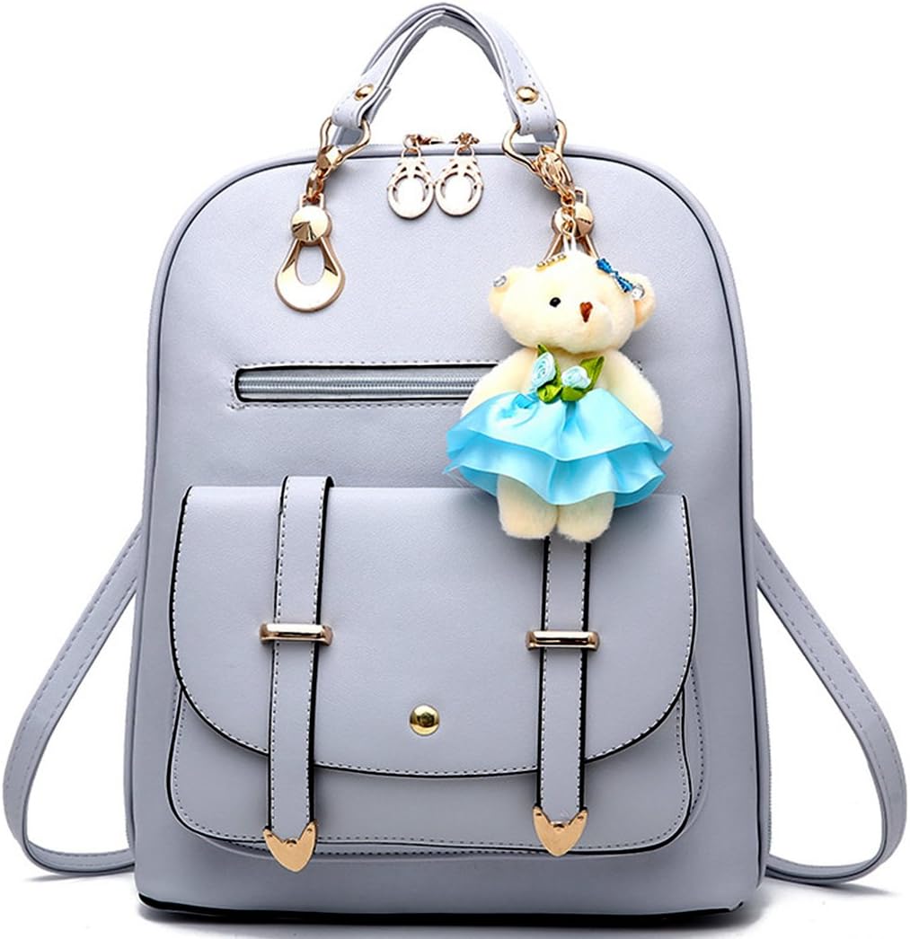 ZIRUNGBackpack Purse for Women Large Capacity Leather Shoulder Bags Cute Mini Backpack for Girls,Grey