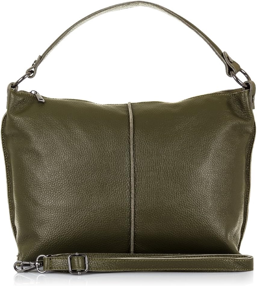 FIRENZE ARTEGIANI. Real Leather Women Bag. Bag Leather genuino_piel Soft DOLLARO_tacto. Made in Italy. Vera Pelle Italian. 38 x 26 x 14 cm. Color: Black