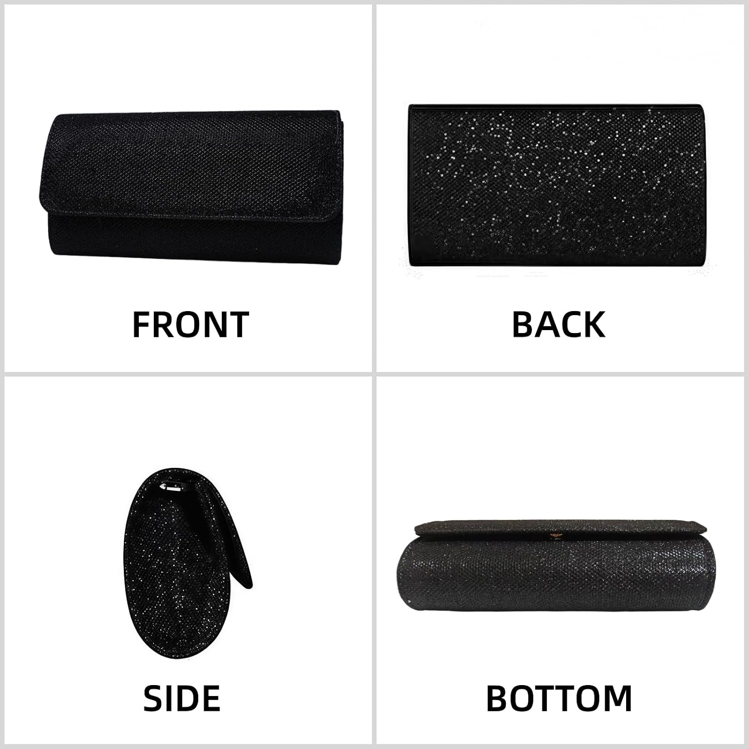 Rhinestone Clutch Purse for Women | 3-in-1 Convertible Shiny Evening Bag & Party Handbag | Wedding Gift