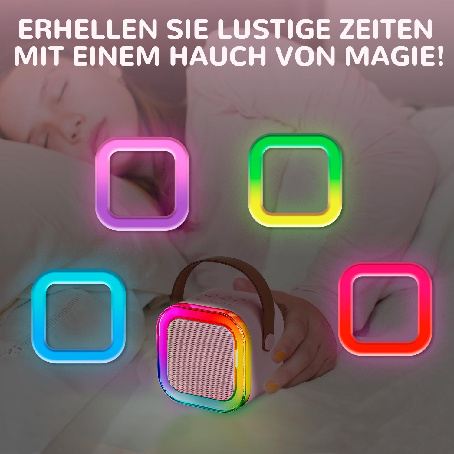 Karaoke Maschine Kinder mit 2 Karaoke Mikrofon Kinder: [Neueste] Mini Karaoke Maschine - Karaoke Anlage mit 2 Mikrofonen -Musikinstrumentzubehör Box - Geschenke für Mädchen Kinder Spielzeug 3-12 Jahre