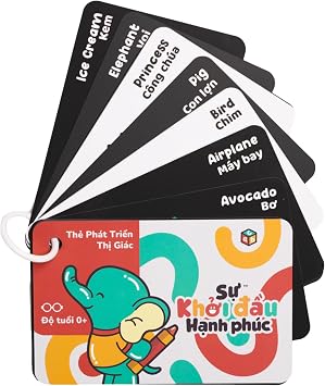Happy Start Award-Winning High Contrast Baby Cards English + Vietnamese
