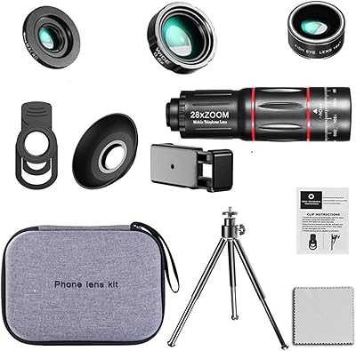 Portable 28X HD Mobile Phone Camera Lens Telescope Zoom Macro Lens for Smartphone Fish Eye Lente para Celular Accessory