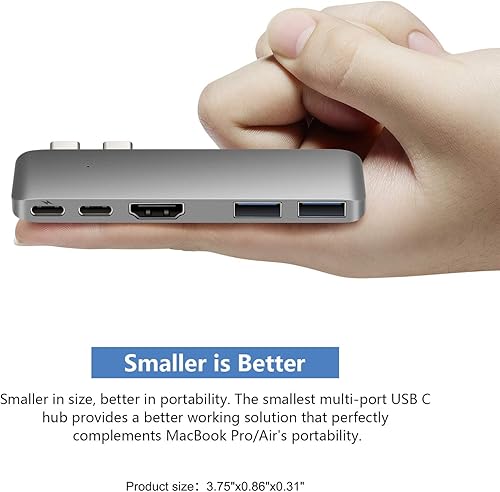 Miniatura 3 de Purgo Adaptador de concentrador mini USB C para MacBook Air 2023-2018 y MacBook Pro 13 M2 2022-2016, adaptador USB para MacBook Air con HDMI 4K,