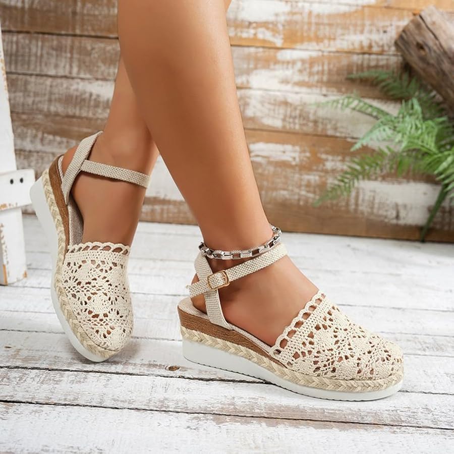Generisch Plateausandalen met sleehak voor dames, zomer