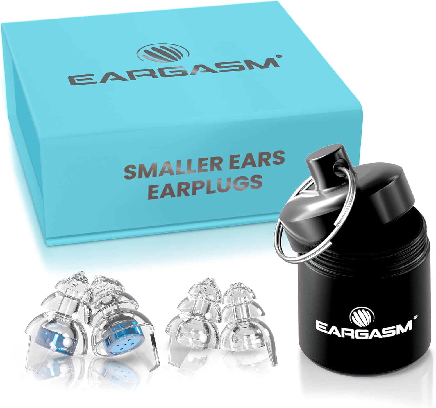 Eargasm Smaller Ears Earplugs – Blue High Fidelity Filtered Noise Reducing Reusable Ear-Plugs for Kids, Women, Men – Hearing Protection for Live Concerts, Motorcycles, Festivals, Sporting Events