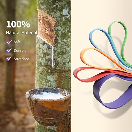 Miniatura 8 de Paquete de 8 bandas de resistencia para entrenamiento 3 bandas de tela y 5 colores de bandas de dominadas