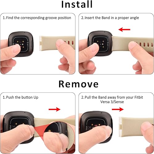 Miniatura 6 de AK Correa deportiva compatible con Fitbit Sense 2  Sense BandsFitbit Versa 4  Versa 3 bandas para mujeres y hombres, correas clásicas de silicona