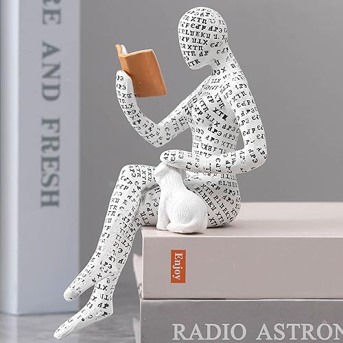 Vista 44 de GRAPMKTG Decoración para el hogar, lectura de pulpa, estatua de pensador, escultura estética, decoración de habitación, decoración abstracta moderna