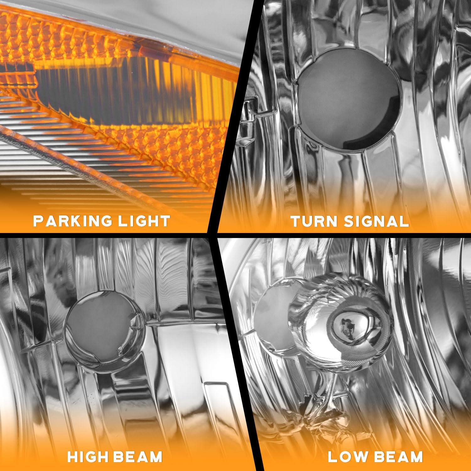 WEELMOTO Headlights for 2010-2012 Nissan Altima 4Door Sedan Headlight Assembly Pair Replacement for 10 11 12 Altima Chrome Housing Amber Reflector