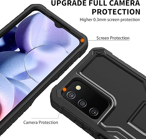 Miniatura 4 de DUOPAL Funda para Samsung Galaxy A03s 5G, protección de grado militar a prueba de golpes con protector de pantalla HD de vidrio templado y soporte