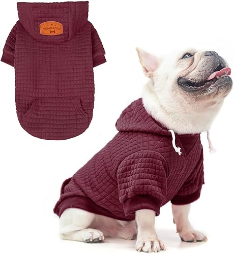 Vista 260 de BEAUTYZOO Suéter con capucha para perros pequeños y medianos con bolsillos, ropa para perros pequeños y medianos, abrigos de algodón laminado