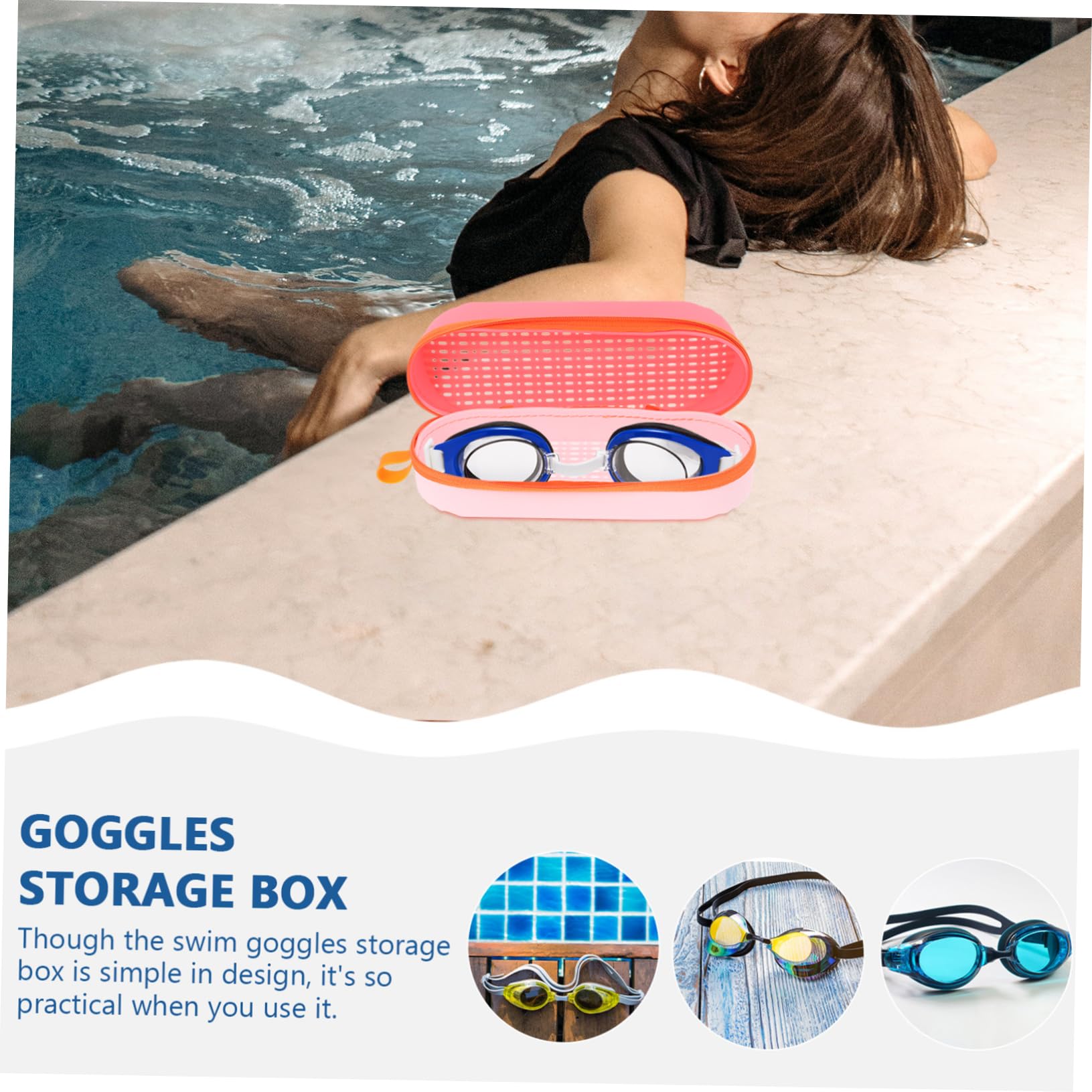 BESPORTBLE Scatola Porta Occhiali Da Nuoto Contenitore Per Occhiali Scatole Per Il Trasporto Degli Occhialini Da Nuoto Scatole Per Occhiali Con Foro Di Scarico Gel Di Silice