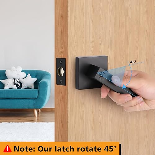 Miniatura 4 de Pestillo de puerta ajustable de 2-38 pulgadas (2.362 in) o 2-34 pulgadas (2.756 in), ángulo de giro de 45, pieza de repuesto universal para