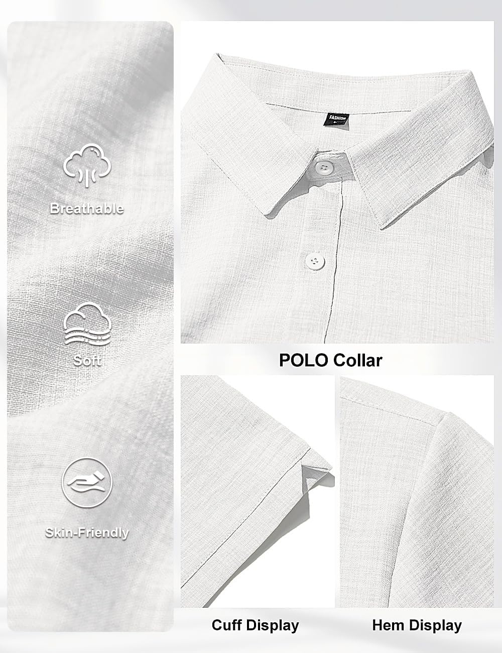 Men's Linen Shirts Casual Lightweight Button Down Shirt Beach Vacation Summer Tops Short Sleeve Stylish Shirt - Image 6