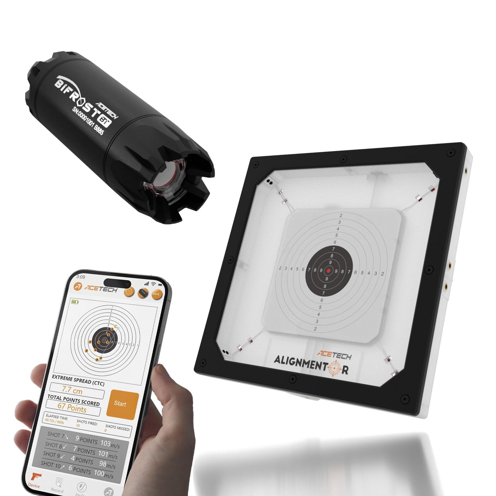 ACETECH Tracer Unit Bifrost BT and Alignmentor Smart Zeroing Target Bundle