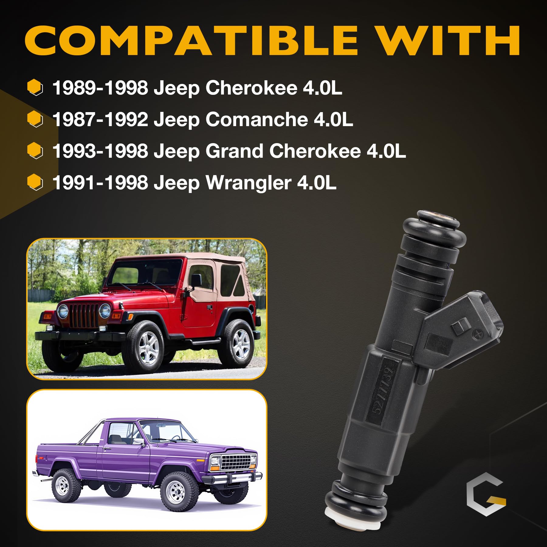 Inyector de combustible de 4 agujeros para Jeep Wagoneer Comanche Wrangler Cherokee Grand Cherokee BMW 325i M3 | Reemplazo # 0280155703, 0280155710, 0280155700, M02710X6