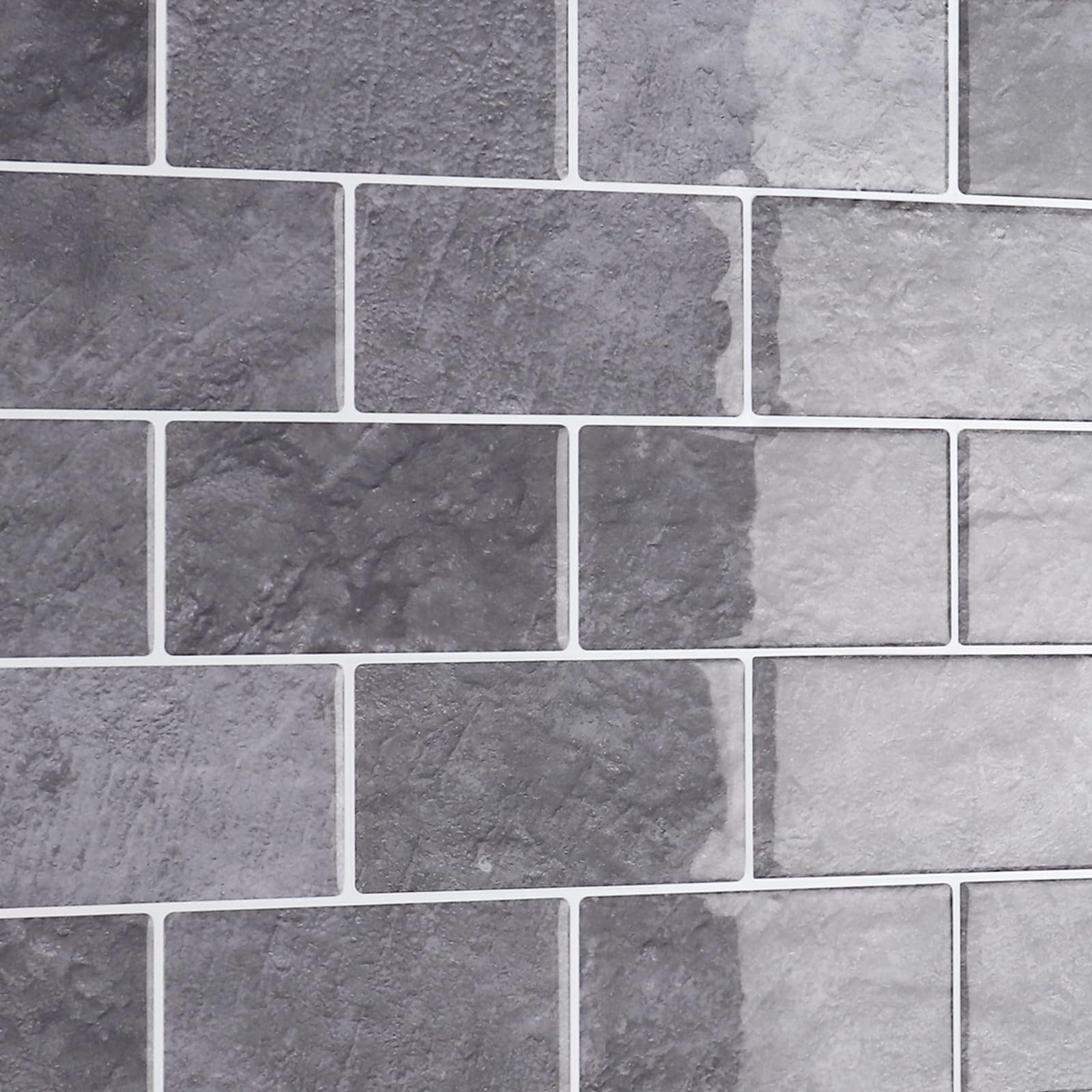 CRE8TIVE 16 Pezzi Piastrelle Adesive Effetto Cemento Grigio Mattonelle Adesive Cucina Autoadesiva Rettangolare Paraschizzi Cucina Piastrelle Adesive Bagno Impermeabile per Lavanderia 30.5cm x 30.5cm