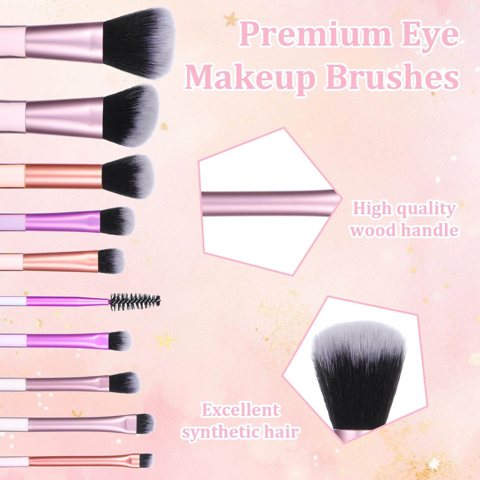Mini Travel Makeup Brush Set including Pouch - Image 3