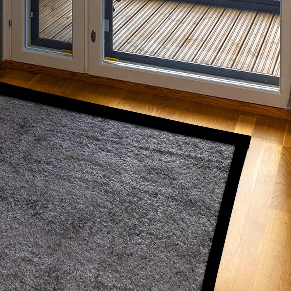 Floor Transition Strip Self Adhesive Flooring Threshold 2" Wide Rubber Transition Strip Vinyl Floor Flat Divider Strip Edge Trim Laminate Floor Gap Covering (20 Ft, Black)