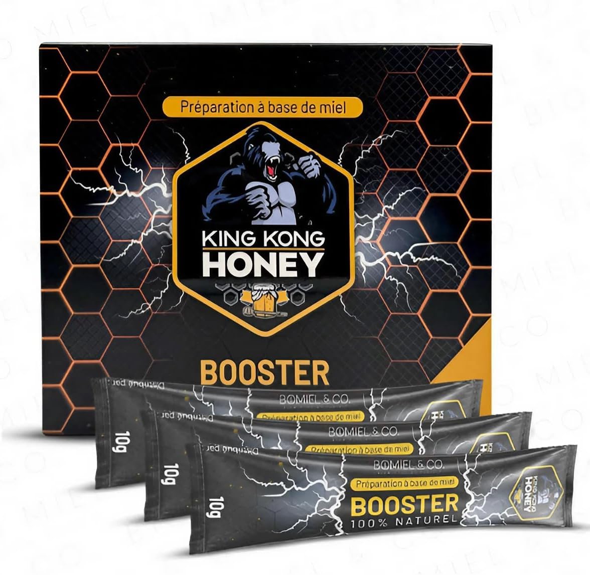 Miel King Kong : Boostez votre vitalité et votre énergie ! Fabrication francaise. Lot de 3-6 - 9 Sticks (3 SACHETS)