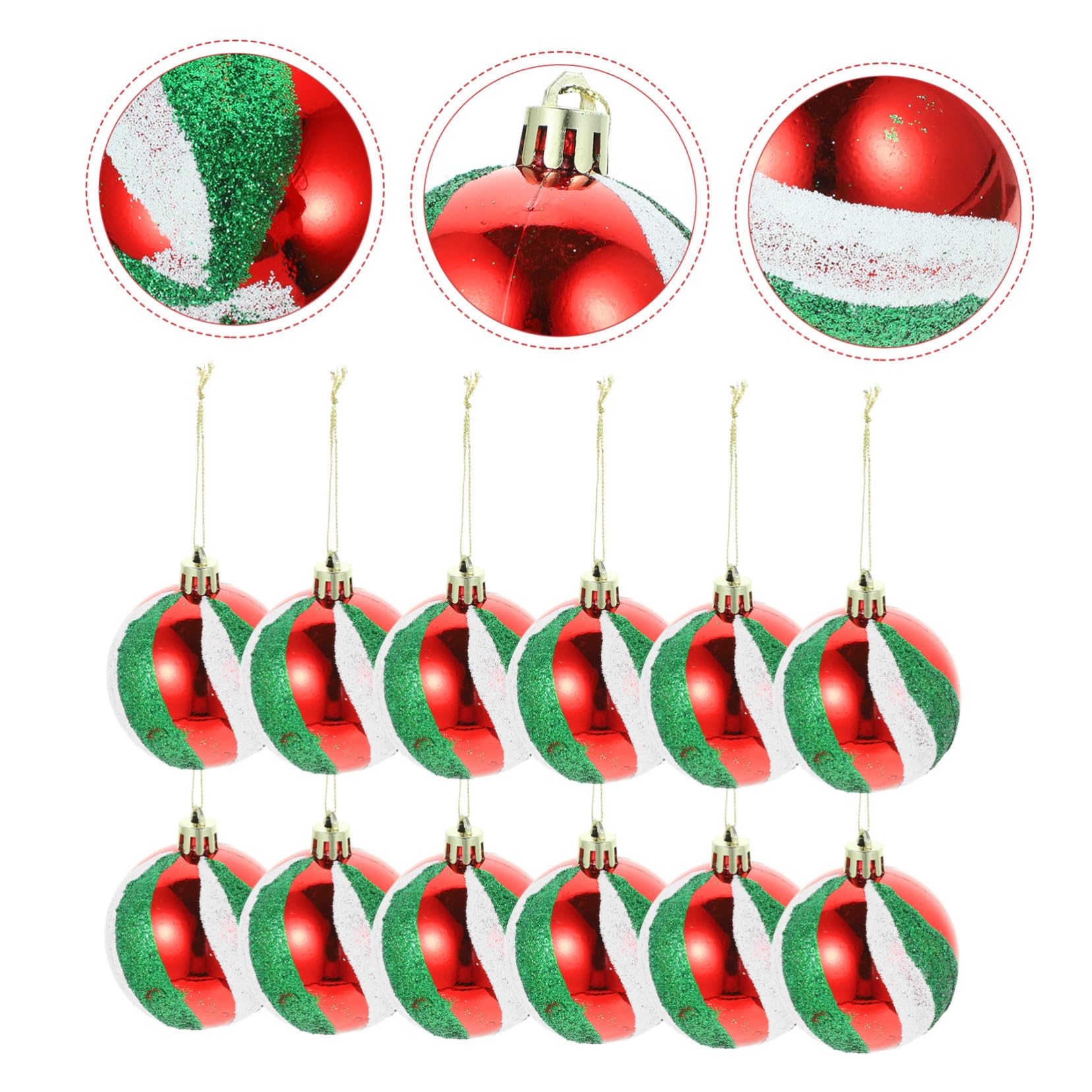 Alipis 48stücke Weihnachtskugeln Rot Grün Und Weiß Glänzende Christbaumdekorationen Für Festliche Anlässe Hängende Ornamente Für Weihnachtsbaum Weihnachtsdeko Weihnachtsfeier