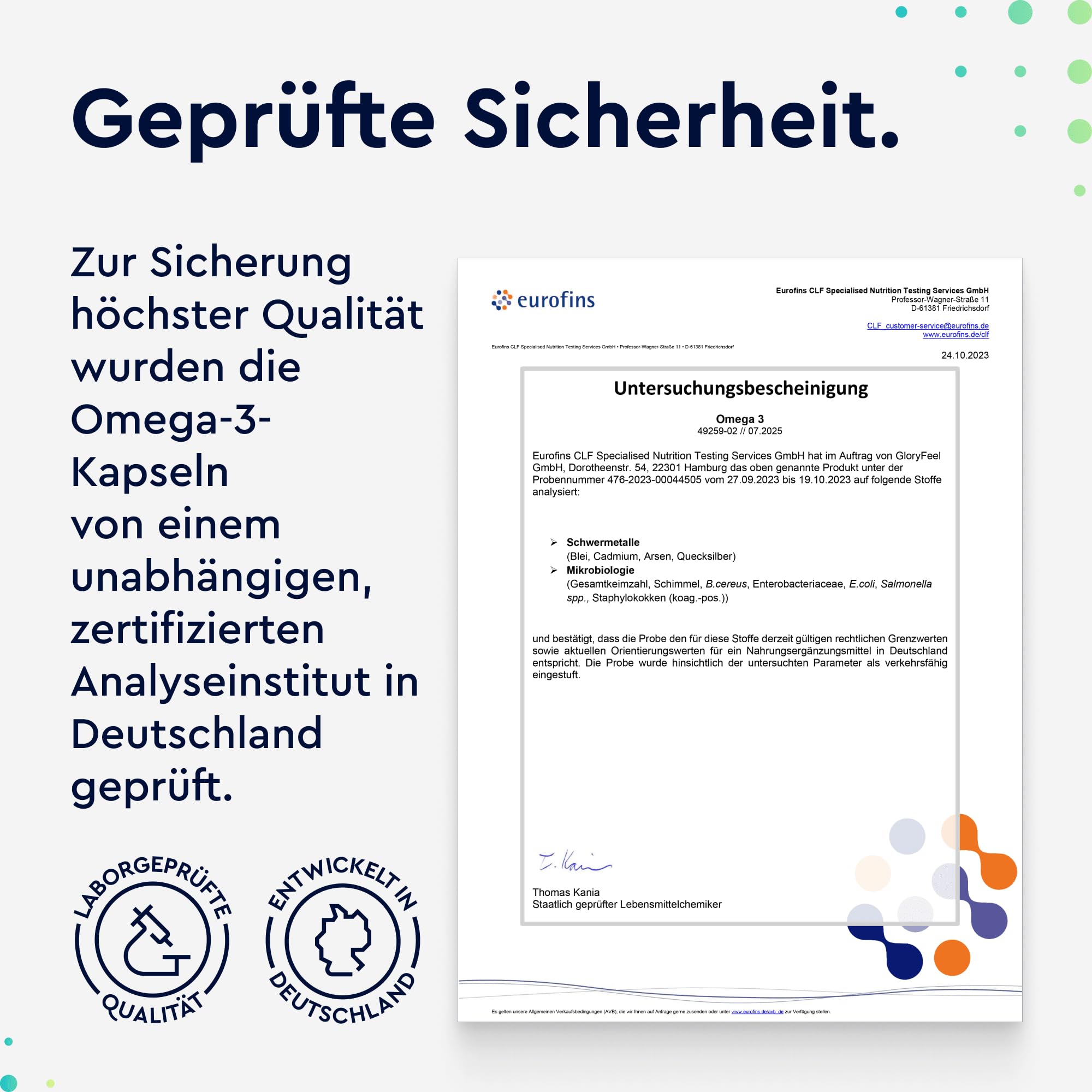 Omega 3 400 Kapseln - 1.000 mg Fischöl pro Kapsel - Essentielle Omega 3 Fettsäuren EPA & DHA - Laborgeprüft, in Deutschland entwickelt
