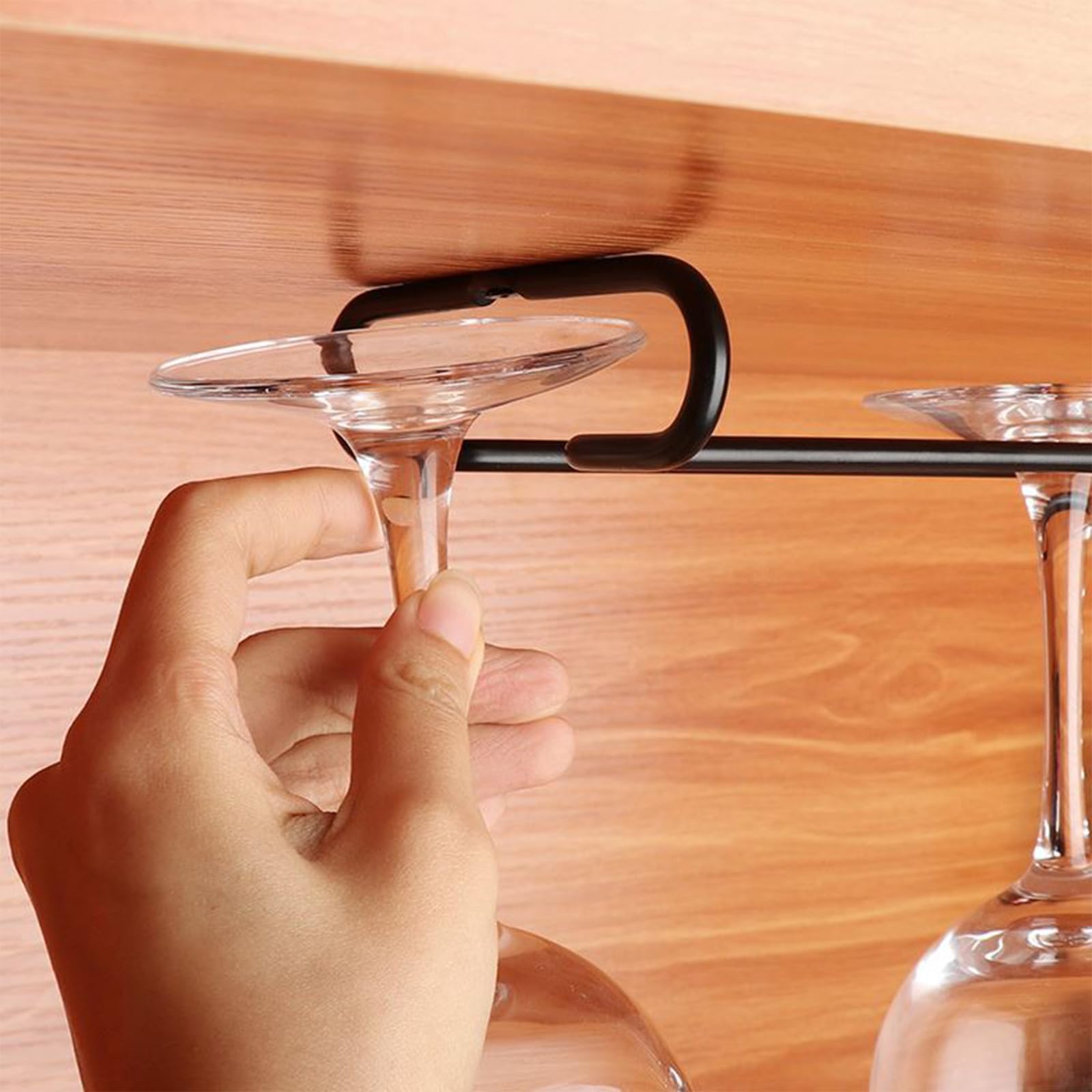 Portabicchieri Da Vino Sospesi - 2 Pezzi In Ferro Con Viti, Per Appendere Sotto Mobile Da Cucina/Bar